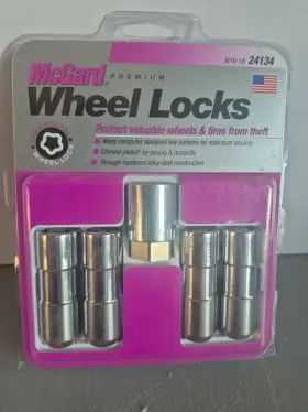 Mcgard 083509241341 24134 Chrome Cone Seat Wheel Locks 9/16 Inch - 18 Thread Size Set Of 4