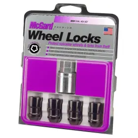 24026 Mcgard Chrome/black Cone Seat Wheel Lock Set M12 X 1.5 Thread Of 4