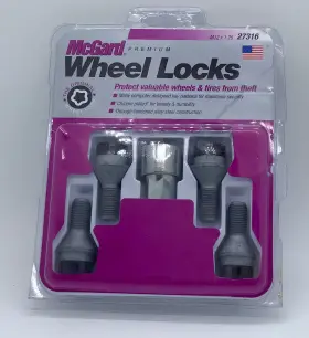 27316 Mcgard Black Bolt Style Cone Seat Wheel Lock Set M12 X 1.25 Thread Siz
