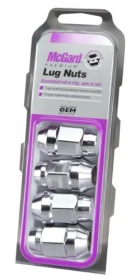 64033 Mcgard Chrome Bulge Cone Seat Lug Nut Set Of 4 M14 X 1.5 Thread