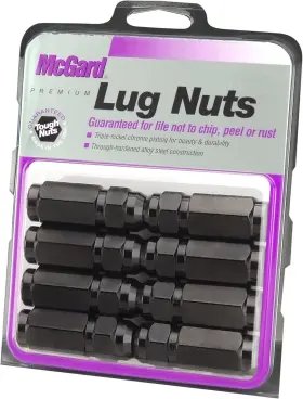 64816 Mcgard Black 9/16 Inch -18 Thread Size Cone Seat Lug Nut Set Of 8 4 Nuts