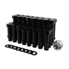 7428k8-blk Metal Lugz 32-9/16 Inch Black Hex Bolt Lugz-dually Shank Style Lug Nuts Full Kit