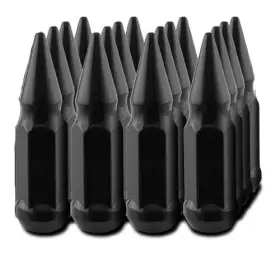 7901k4-blk Metal Lugz 16-3/8 Inch Black Spiked Lugz-utv Conical Style Lug Nuts Full Kit