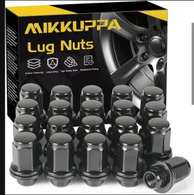 M12x1.5-1.9 Mikkuppa Qln-133 20pcs M12x1.5 Mag Lug Nuts - 1.87 Inch 48mm Black