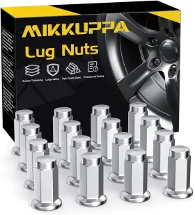 Qln-329 Mikkuppa 10x1.25 Lug Nuts - 16 Pack Chrome Flat Seat Atv And M10x1.25 Silver