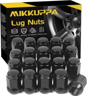 Qln010-1 Mikkuppa 20pcs 1/2-20 Lug Nuts - Replacement For 1/2 Inch -20 Black