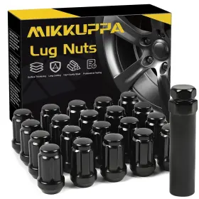 Qln011-1 Mikkuppa 20pcs M12x1.5 Black Lug Nuts - Spline Replacement For 2006-