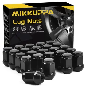 M12x1.5 Mikkuppa Qln016 24pcs Lug Nuts - 3/4 Inch Hex 1.4 Tall Black 24 Packs