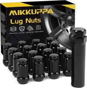 M12x1.5 Mikkuppa Qln043 16pcs Lug Nuts - Black Spline Drive