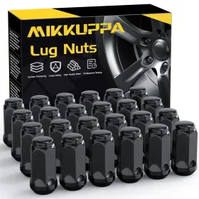 Qln079-xhy Mikkuppa Lug Nuts For Chevy Silverado Tahoe Ford F-150 Ram 1500 - 24pcs Black