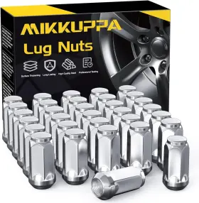 M14x1.5 Mikkuppa Qln112 Wheel Lug Nuts Replacement For Chevy 32 Pcs Silver