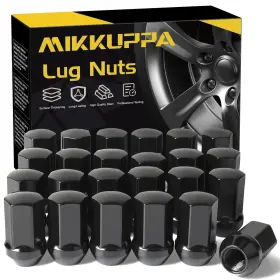 M14x1.5 Mikkuppa Qln142 24pcs Black Closed End Lug Nuts For Chevy Silverado Suburban Gmc Ram