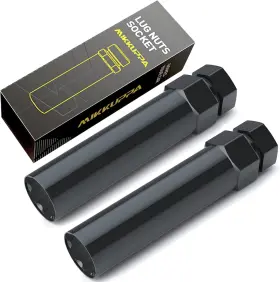 Qln145 Mikkuppa 2pcs 6 Spline 7 Lug Nut Key Set And Black