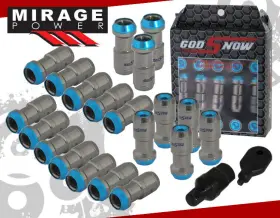 Lnb-6350gbl-121-b5 Miragepower2008 M12 X 1.5 Inch 20-piece Formula Wheel Lug Nuts Gunmetal Blue For Lexus