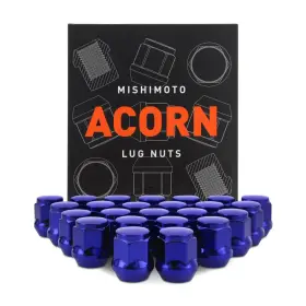 Mmlg-ac1215-24bl Mishimoto Steel Lug Nuts M12x1.5 Acorn Seat 24pc Set Blue
