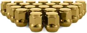 Mmlg-ac1415-24gd Mishimoto Gold Steel Lug Nuts M14x1.5 Acorn Seat 24pc Set
