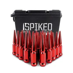 Mmlg-sp1415-24rd Mishimoto High-quality Acorn Spiked Lug Nuts 24-pc Set - Red