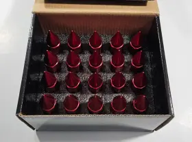 M12x1.5 Mostplus 08011w 20pc Red 60mm Racing Wheel Spiked Lug Nuts Extended