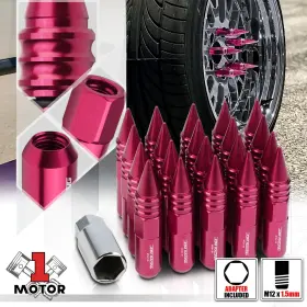Mt1-kp510309ltznl Motor-1 20 Pink M12x1.5 107mm Aluminum Open End Spike Cap Tuner Wheel Lug Nut Adapter