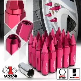 Mt1-kp511309ltznl Motor-1 20 Pink M12x1.5 90mm Aluminum Open End Spike Cap Tuner Wheel Lug Nut Adapter