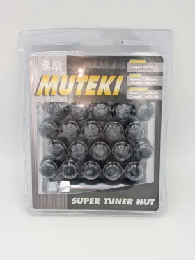 41885 Muteki 658674324283 New Wheel Mate B Black Super Tuner Nut 20 Pack Free Priority S&h