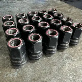 Hr3806br Muteki Hr38 Wheel Lugs 12x1.5 Black Red Ring Honda Acura Toyota Lexus Mitsubishi