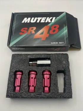 32902k Muteki Sr48 3 Wheels Lock Lug Nuts Set 12x1.5 1.5 Acorn Rims Open End Pink T