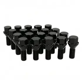 Cs2065 Oe Cs2065/28b 20pc Black 12x1.5 17mm Hex Wheel Lug Bolts 28mm Shank Fit Cone Seat Models