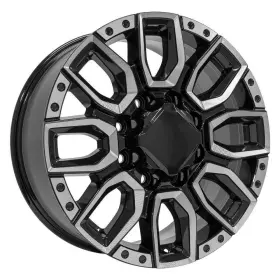 9511059 Oe Wheels For Gmc K3500 88 Alloy Factory Wheel 8 U-spoke Black W Milled Edge 20x8.5