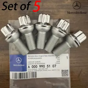 0009905107 Oem Mercedes-benz 5pcs Genuine Wheel Lug Bolts Nuts For C207 W204 W211