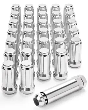 4347512331 Orion Motor Tech Omt M14x1.5 Wheel Lug Nuts 32 Pack Chrome 2 Inches Pcs Silver