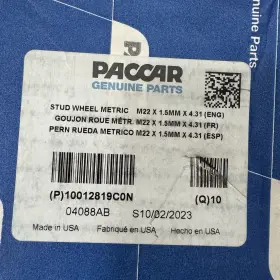 P10012819con Paccar P 10012919con Wheel Studs Metric M22 X 1.5mm 4.31 Pack Of 10 04088ab