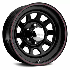 342b-7855p Pacer Wheels 342b Daytona Black Red And Blue Stripe 16x8 13 5x139.7 Set Of Rims