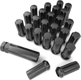 Pcln1204 Partschoice 14mmx1.5 Wheel Lug Nuts 24x Black M14x1.5 14x1.5