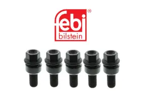 006978 Partsimport Set Of 5 Lug Bolt For Alloy Wheel - Black 45 Mm Porsche Macan Panamera