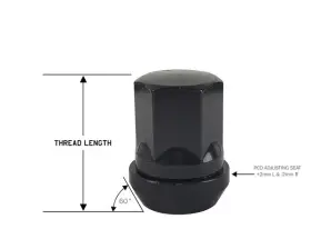 1215npcd32bk-20 Perfectly Tight New 12mm X 1.5mm Black Pcd Adjusting Variation Wobble Hex Lug Nut Kit 20pc