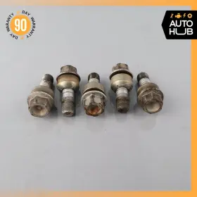 99736120301 Porsche 10-16 Panamera 970 Turbo Wheel Rim Lug Nut Bolt Set Of 5 Silver Oem