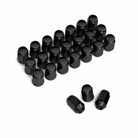 Precision European Motorwerks Pe-1/2in-cs-long-bulge-24pc-bk 24pcs 1/2-20 1/2 Inch X20 Bulge Lug Nuts Closed End Cone Taper Seat Black