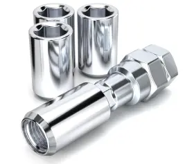 Pl.2850.2800 Prime Lugs M14x2.0 Chrome Tuner Acorn Lug Nut With Key - 4 Piece 14x2