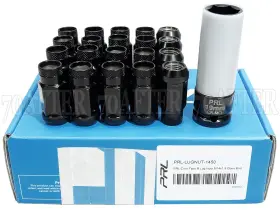 Prl-lugnut-1450 Prl Motorsports Black 46mm Open Ended 14x1.5 Lug Nuts For Fk8 Fl5 De5 Set Of 20