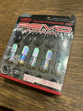 M12x1.25 Project Kics Rf13n Revo R40 Lugnuts Neochrome With Caps