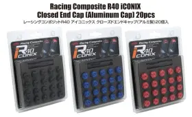 20pcs-red Project Kics Wcia1r R40 Iconix Aluminum Cap Set 12x1.50