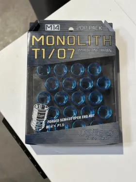Wmn04u Project Kics Monolith T1/07 Lug Nut Set 14x1.50 Blue 20 Pcs