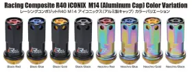 Wria14nk Project Kics 14x1.50 Neochrome R40 Iconix Lug Nuts Black Cap - 20 Pcs