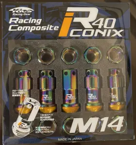 Wyif41nk Project Kics 14x1.50 M14 R40 Iconix Neochrome Lug Nut Lock Set 16 Lugs No Caps