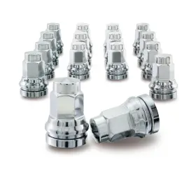 40100621 Psgsp 16pcs Chrome M14x1.5 Lug Nuts Ford F250 F350 2017-2023 Hex21mm Flat Mag Seat