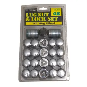90541 Rally 20 Pc Set 1/2 Inch Mag Wheel Lug Nut And Lock W Security Key # 4b Nos