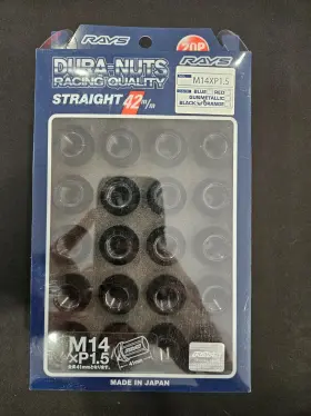 Wdura4214150b Rays Dura-nut L42 Straight Type 14x1.50 Lug Nut Set 16 4 Lock Black