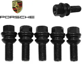 Rd-pors30r14bk-5 Rdcobra91 5 Pc Black Oem Lug Bolts Porsche 911 Carrera Panamera 14x1.5 R14 28mm Shank