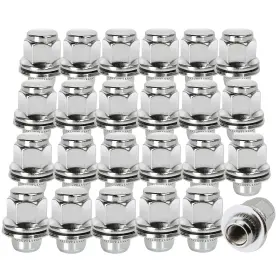 Hy-n019-24 Reeauto M12x1.25 Lug Nuts Mag Flat Seat 24pc 21mm Hex Chrome For Frontier Np300 Titan